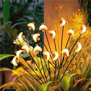 2 Pack Solar Powered Bee Shaped Garden Lights Bright LED Lawn Ornaments